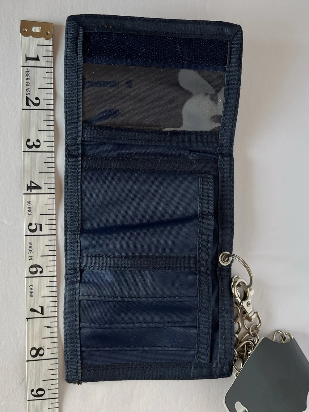 Y2K Paco Jeans Trifold Navy Denim Canvas Chain Vintage Wallet